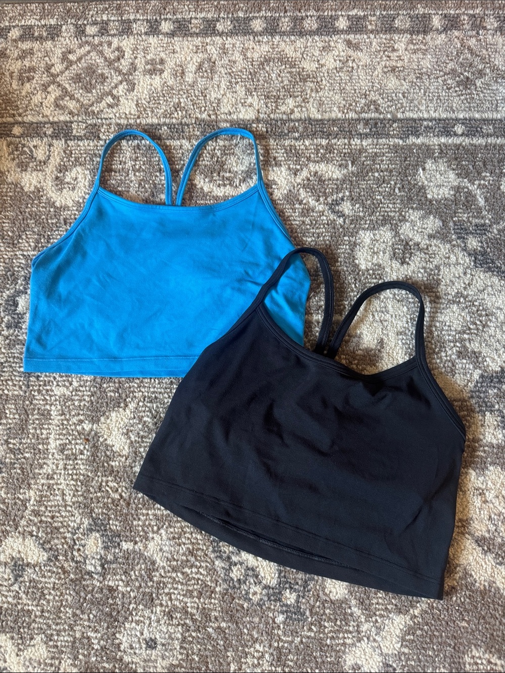 Set of Blue/Black Offline Longline Crop Tank/Bra